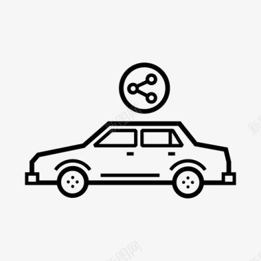 汽车共享驾驶移动性图标图标