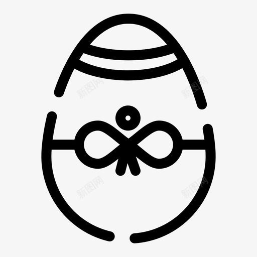 礼物小鸟装饰图标svg_新图网 https://ixintu.com 伊斯特 复活节 小鸟 彩蛋 礼物 虚线 装饰