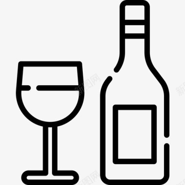 葡萄酒新年36直系图标图标