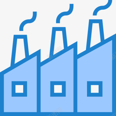工厂污染15蓝色图标图标