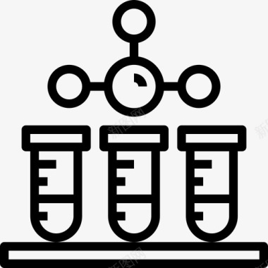 试管重工业和电力工业线性图标图标