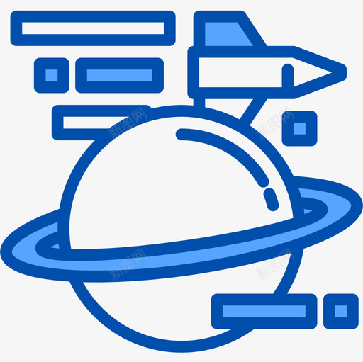 土星太空和宇宙4蓝色图标svg_新图网 https://ixintu.com 土星 太空 宇宙 蓝色