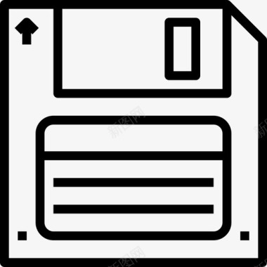 软盘文件和文件夹13线性图标图标