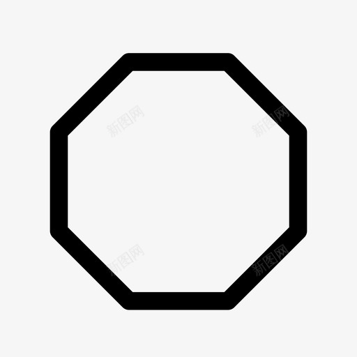 八角形简单形状图标svg_新图网 https://ixintu.com 八角形 简单形状