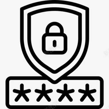 密码网络安全13线性图标图标