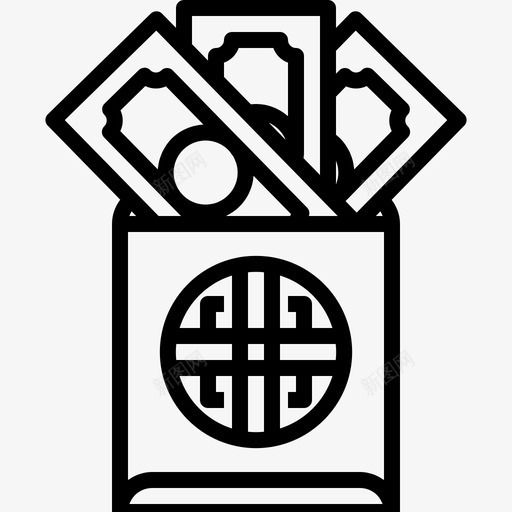 红包礼物钱图标svg_新图网 https://ixintu.com 中国传统 礼物 红包 红色 钱