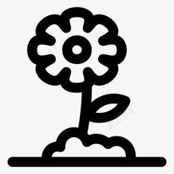 草坪植物花卉种植雏菊园林绿化图标高清图片