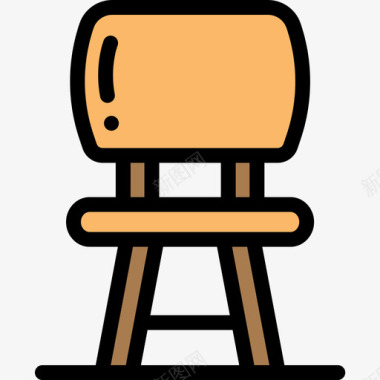 椅子艺术家工作室12直系颜色图标图标