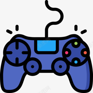 控制器电脑游戏4线性颜色图标图标