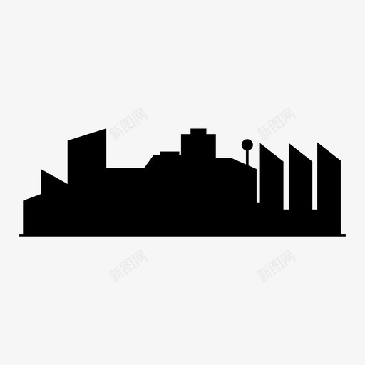 城市建筑大都市图标svg_新图网 https://ixintu.com 城市 城镇 大都市 天际 建筑 轮廓