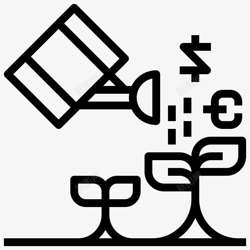增长货币经济图标svg_新图网 https://ixintu.com 众筹 利润 增长 经济 货币