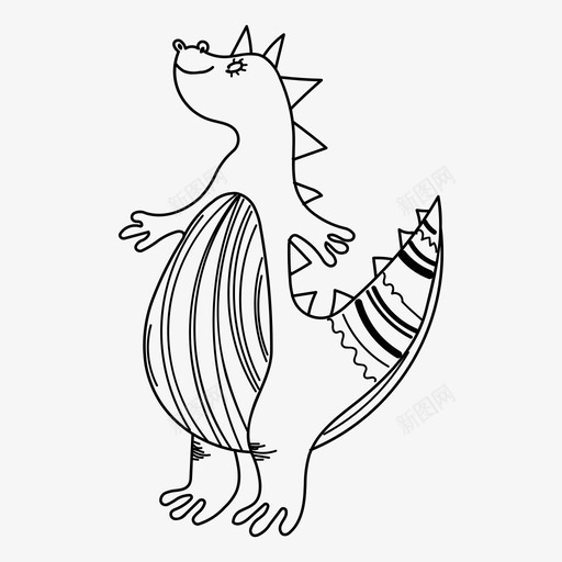 恐龙卡通蜥蜴图标svg_新图网 https://ixintu.com 卡通 可爱 史前 恐龙 爱的 蜥蜴