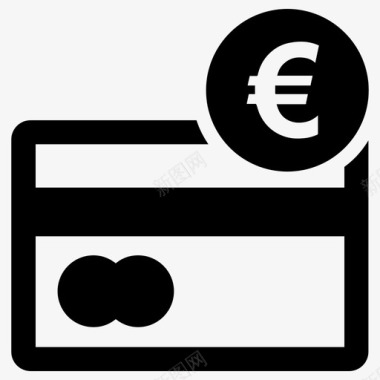 欧元支付卡银行信用卡图标图标