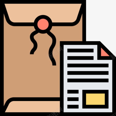 文件邮政要素4线型颜色图标图标