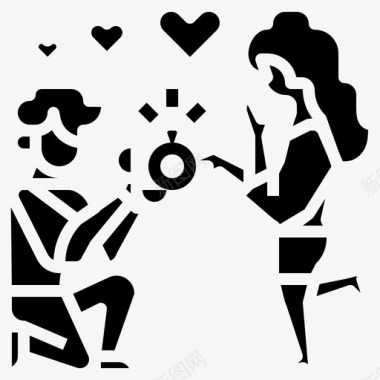 求婚戒指情侣爱情图标图标