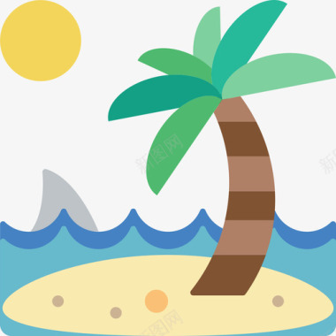 棕榈树海盗生活3平坦图标图标