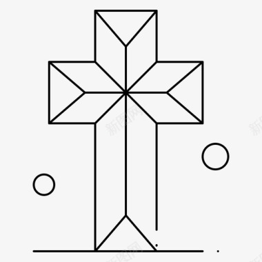 大教堂教堂十字架图标图标