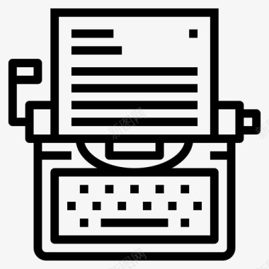 打字机键盘纸张图标图标