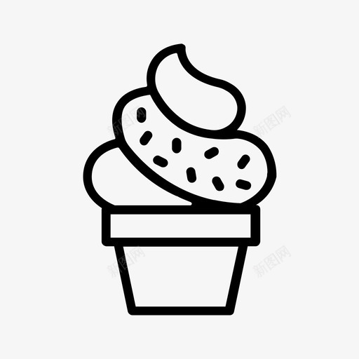 冰淇淋洒甜点食物图标svg_新图网 https://ixintu.com 冰淇淋 甜点 食物 香草