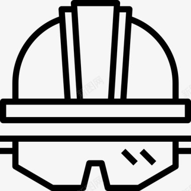 钢盔建筑和建筑线性图标图标