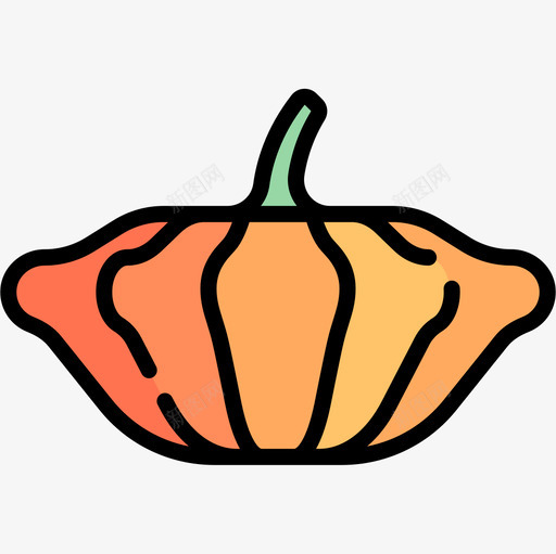 南瓜水果和蔬菜14线形颜色图标svg_新图网 https://ixintu.com 南瓜 水果和蔬菜14 线形颜色
