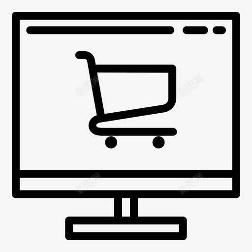购物车购买电脑图标svg_新图网 https://ixintu.com 在线 电子商务 电脑 购买 购物车