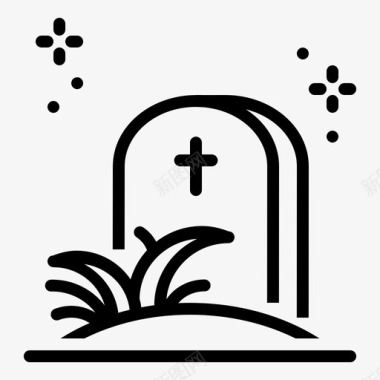 坟墓复活节葬礼图标图标