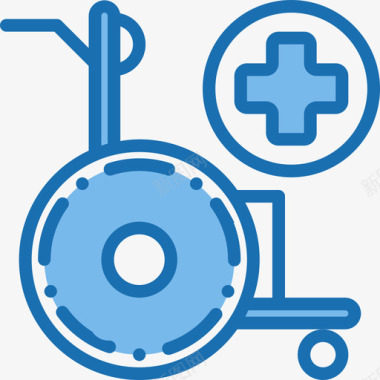 轮椅医疗和医院3蓝色图标图标
