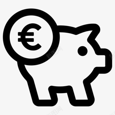 存钱银行欧元图标图标