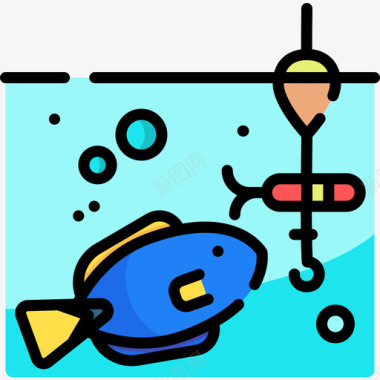 钓鱼自由时间10线性颜色图标图标
