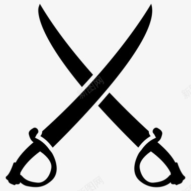 十字剑战斗装备海盗剑图标图标