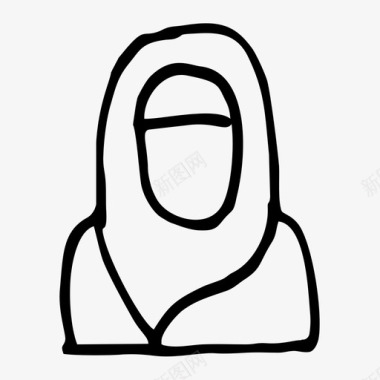 女人穆斯林斋月图标图标