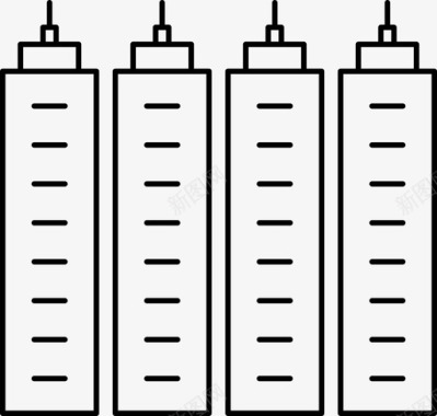 建筑物城市办公室图标图标