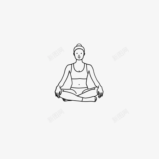 苏哈萨纳冥想摆姿势图标svg_新图网 https://ixintu.com 冥想 哈他瑜伽 坐着 摆姿势 放松 瑜伽 苏哈萨纳