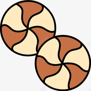 饼干面包店63彩色图标图标