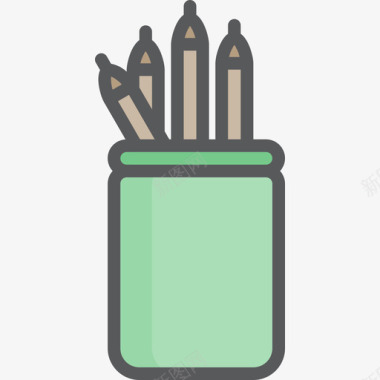 钢笔办公用品5线颜色图标图标