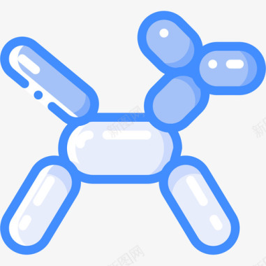 气球狗马戏团44蓝色图标图标