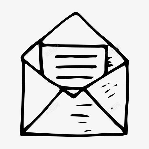 信封手绘信件图标svg_新图网 https://ixintu.com 信件 信封 手绘 留言 邮件