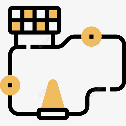 赛道赛车运动7黄色阴影图标svg_新图网 https://ixintu.com 赛车 赛道 运动 阴影 黄色