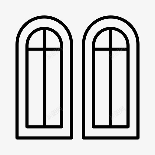 拱形窗建筑房屋图标svg_新图网 https://ixintu.com 建筑 房屋 拱形窗