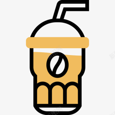 咖啡18号饮料黄影图标图标