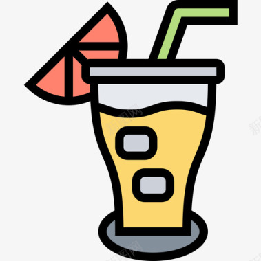 果汁饮料15原色图标图标