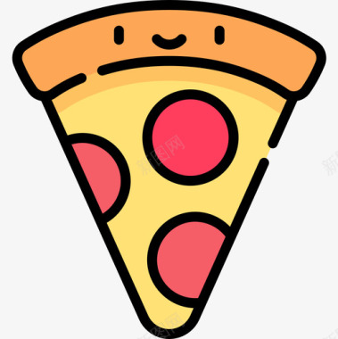 披萨快乐8线性颜色图标图标