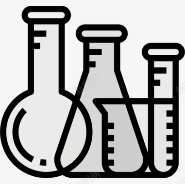 烧瓶科学91线性颜色图标图标