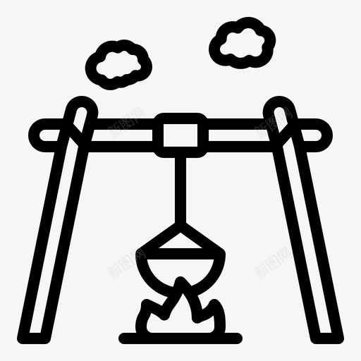 火灾野营烹饪图标svg_新图网 https://ixintu.com 安大略 户外 火灾 烹饪 野生动物 野营