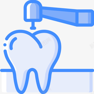 钻孔牙科7蓝色图标图标