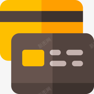 信用卡旅行应用程序14扁平图标图标
