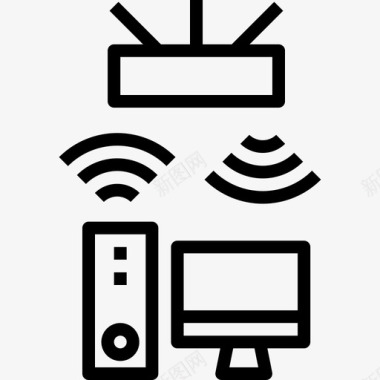 Wifi通信连接3线性图标图标