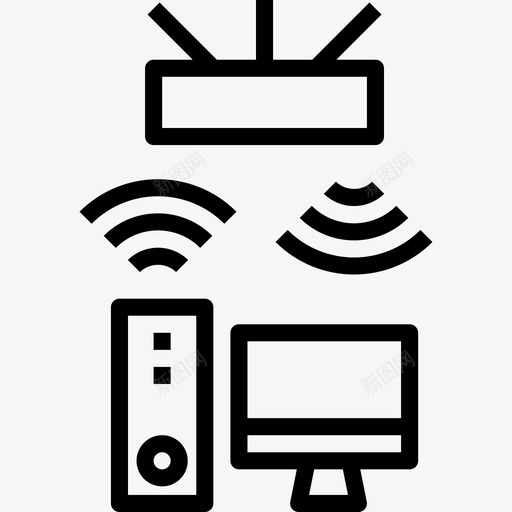 Wifi通信连接3线性图标svg_新图网 https://ixintu.com Wifi 线性 通信连接3