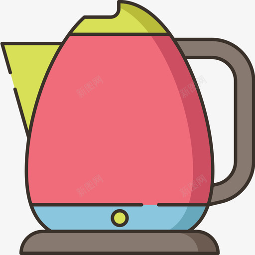 电热水壶咖啡62线性颜色图标svg_新图网 https://ixintu.com 咖啡 电热水壶 线性 颜色
